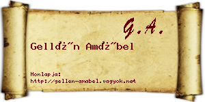 Gellén Amábel névjegykártya